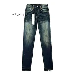 Jeans roxo designer jeans masculino feminino roxo ksubi jeans high street retro pintura ponto pés finos micro elástico roxo jeans designer 782