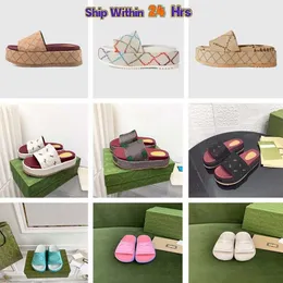 2023 Womens Fashion Slippers Womens Fashion Assorized Canvas Flat Buls Platform Brandive Linen Linen High Heel Sandal Sliders Sliders Sliders