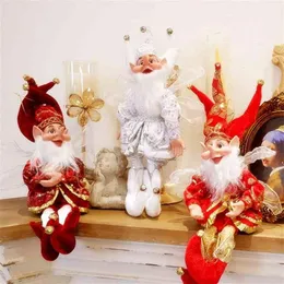 ABXMAS Elf Doll Toy Christmas Pendant Ornaments Decor Hanging On Shelf Standing Decoration Navidad Year Gifts 210911242C