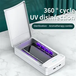 Caixa de desinfetante de luz UV UV Phone Fack Mask Sanitizer UVC Esterilizador para smartphone clinicamente comprovado mata 99 9% de germes Bacteria234o