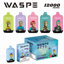 Beş Yıldızlı Vape Üreticisi Waspe Vape Puff 12000 Tek Kullanımlık Vapes 10K 12K Savage Vape Puffs% 2% 5 Nico E Sigara Tek Kullanımlık Bang Vape Kutusu