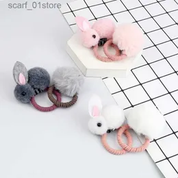 Headwear Hair Accessories 2PCS Hair Accessories Set Furry Balls Bunny Hair Bands Headband Cute Rabbit Scrunchies Headwear Gifts for Girls Children HolderL231214