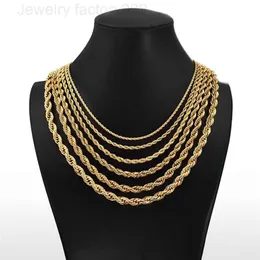 Partihandel rostfritt stålkedja halsband bulk smycken hög kvalitet 18 k guldpläterad tvinnad kedjehalsband för kvinnor man pendent