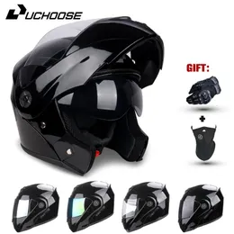 Fietshelmen Motor Integraalhelm met dubbele lens Veiligheid Motobike Scooter Modulair Integraal Unise 231214