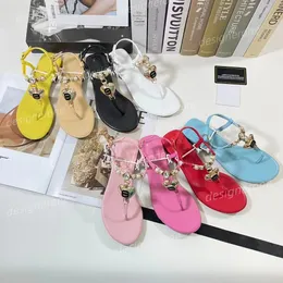 Paris Luxus Designer Damen Sandalen Kanal gesteppt CH Double Jelly Style Casual Damen Flache Hausschuhe Sommer Strand Damen Slides Macaron Sandalen c