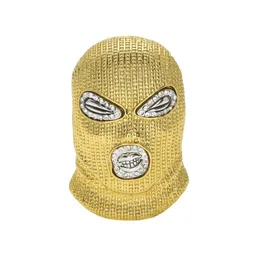 Hiphop csgo hänge halsband män punk stil 18k legering guld silver pläterad mask huvud charm hänge högkvalitativt kubansk kedja175q