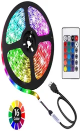 Şeritler LED TV Backlight 656ft USB Şerit Işık RGB Dizüstü Bilgisayar Mutfak Aynası Ev aydınlatması için Uzaktan Çözücü ile Çok Çözün