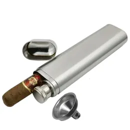 Höftkolvar Kolv för alkohol Whisky 2 oz 304 Rostfritt stål Frostat med en cigarrörstratt utomhus Drinkware Pipe Bottle Gift 231213