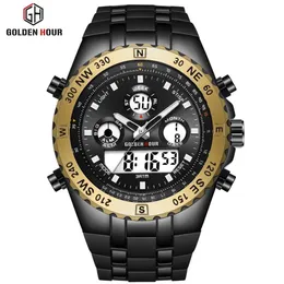 Reloj Hombre GOLDENHOUR Orologio da uomo Orologio sportivo da uomo erkek kol saati Orologio al quarzo in silicone militare militare digitale Relogio Masculino273L