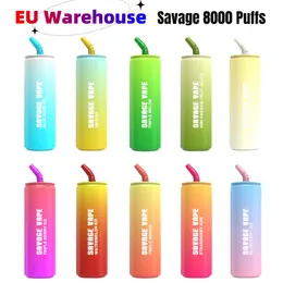 Savage Vape Coli Butelka 8000 Puffs E papierosy jednorazowe Vape Pen Pen 20ml 5% Nic 10 Smaki 650 mAh ładowalne Vape desechable vs Randm Tornado Vapes Puff 9k 12k