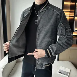 Chaquetas De Hombre Otoño E Invierno Más Lana Gruesa Versión Coreana Solapa Abrigo De Vaquero Chaqueta De Hombre Ropa De Calle Moda Slim Fit Tendencia Cómoda