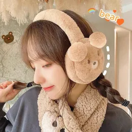 Ear Muffs Plush bear Earmuffs for Women Winter Thickened Kawaii Fluffy Ear Warmer Girls Cute Bear Earmuffs T136 231214