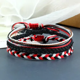 Strand Trendy Rope sätter handgjorda armband Böhmen Woven Thread Wax Waterproof Flätade armband justerbara för kvinnor Män vänskapsgåvor