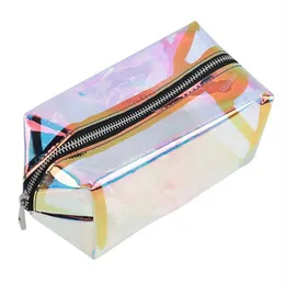 Design Women Wee Cosmetic Bag Laser Makeup Case Organizzatore di bellezza trasparente Case di sacchetti di gelatina di gelatina Case294m