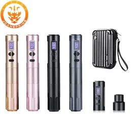 Tattoo Removal Machines Rose gold K6003 Wired Wireless Machine 3.5mm stroke Pen With 2 Battery Packs For Eyebrow Permanent Makeup 231213
