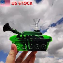 5 인치 탱크 모양 물 담뱃기 실리콘 봉