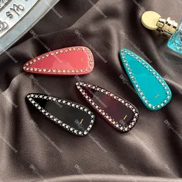 Waterdrop Barrettes رسالة مطبوعة الربيع لمقاطع الشعر المصممة للسيدات Rhinestone