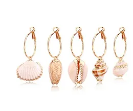 Unique Classical Colorful Shell Long Drop Earrings Women GirlJewelry European Bohemia White Conch Dangle Earrings GB8926400225