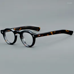 Montature per occhiali da sole Montatura per occhiali ovali multilaterali retrò per uomo e donna Design di nicchia addensato piccola prescrizione ottica in vetro pieno