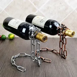 Tabletop Wine Racks Magical Suspension iron Chain One Bottle Display Stand Holder Kitchen Dining room cellar Bar Decoration 231213