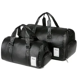 Duffel Bags Big Capacity Leather Travel Bag Waterproof Fitness Duffle Bag with Shoes Pocket Sports Weekend Luggage Bag Women Men Handbag 231214