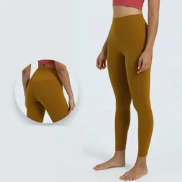 Pantaloni da donna Lu Align Leggings fitness da donna Pantaloni a vita alta da donna Pantaloni push up morbidi da corsa Collant sportivi da donna Abbigliamento da palestra femminile 23 colori Limoni Esercizio Lemon La