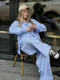 女性用スリープウェアヒロック長袖女性用のパジャマは、シングルブレストルーズ2ピースセットカジュアルで襟を倒す