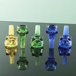 14mm Triple Star Pile Mask Pipe Bong Accessory Bovine Shape High Borosilicate Glass Pipe Smoker