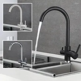 Küchenarmaturen Trinkwasseraufbereitungshahn BeigeChrom Waschbecken Wasserhahn Mischer Design 360-Grad-Drehung gefiltert