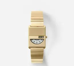 손목 시계 스틸 밴드 석영 시계 펄스 레트로 스퀘어 간단한 패션 여성 시계 창조적 틈새 시계 231213
