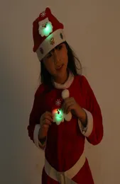 Bambino LED Natale Cappelli di Babbo Natale Renna Pupazzo di neve Berretto Costume Party Regali di Natale Lampada da notte Decorazione per bambini Adulti Whole1825055