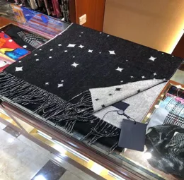 Design de marca Luxury Sconhef Black and White Stary Sky Style Classic com logotipo Long 200x40cm Gift Box Set4917776