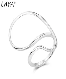 Laya finger band ring för kvinnor män 925 sterling silver personlig design oregelbunden neutral mode original smycken 2022 trend42397607