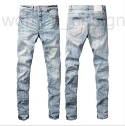 Jeans da uomo Designer di lusso Alta qualità yAmirs Uomo Denim Ricamo MI Pantaloni Moda Fori Pantaloni Taglia US 28-40 Pantaloni Hip Hop con cerniera effetto vissuto per uomo