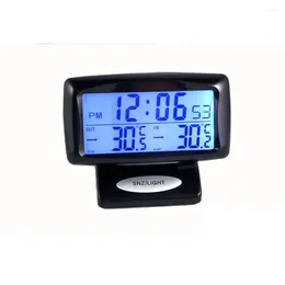 Автомобильный термометр с часами, инструмент для измерения температуры, автомобильные комплекты, электронные часы, термометры с цифровым дисплеем, автомобили