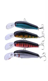 Hengjia 80pcsロット12 5cm 14g Minnow Plastic Hard Lure 3D Eyes人工釣り箱