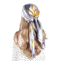 Scarves Silk Scarf Spring And Summer New Style Accessories Foulard Satin Bandana Cheveux Neck Hijab Headscarf Designer J220907225a