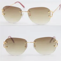 Vollständiger Verkauf UV400-Schutz 4193828 Randlose Sonnenbrille Mode Männer Frau Sportbrille im Freien Fahren 18 Karat Gold Metallrahmen260Z