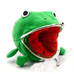 Parti, çocuk mini cüzdan karikatür hayvan kurbağa stili artı kadife moda sevimli para çantası, K282V için yıl Noel hediyeleri