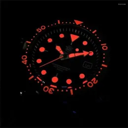 Horloges voor heren Topstaal aankomst rood Japans uurwerk roestvrij 300m water