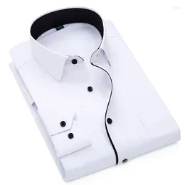 Camisas de vestido masculinas camisa masculina listrada casual manga longa negócios formal xadrez camisa social