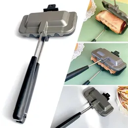 Pans Double-Sided Sandwich Pan Non-Stick Foldable Grill Frying For Bread Toast Breakfast Maker Machine Pancakes Omelets