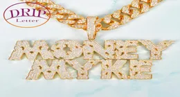Niestandardowa nazwa Monety puste list wisidant Naszyjnik 18k złoty kolor platowany Naszyjnik Hip Hop Rock Biżuter