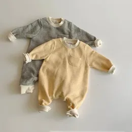 Strampler 2023 Herbst Baby Junge Mädchen Langarm Strampler Baumwolle geboren Mode Gestreiften Overall Infant Einfache Casual Kleidung 0 24M 231214