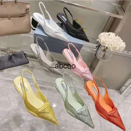 Designer Sandals Pointed High Heels Single Shoes P Triangle 3.5cm 7.5cm Kitten for Women Black White Pink Blue Wedding 35-40