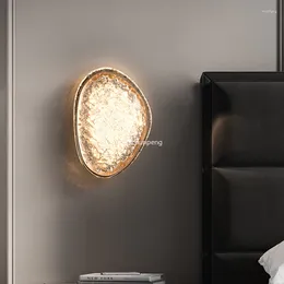 Lampada da parete in cristallo platino arte comodino camera da letto moderna luce notturna veilleuse decorazione del soggiorno