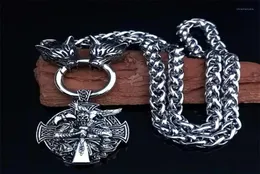 Men039s colar de aço inoxidável nórdico viking guerreiro raven pingente corrente boutique jóias presentes1chains chains5067171