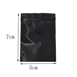 5 7cm Mini Siyah Zip Kilidi Yeniden Yerleştirilebilir Fermuar Çantası 500 PCS Lot Kendinden Seal Plastik Paket Çanta Perakende Fermuarı Market Hediye Paketleme Storag277l