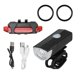 自転車ライト自転車ライト自転車ライトUSB LED充電式セットマウンテンサイクルフロントバックヘッドライトランプアクセサリードロップ配信SPOR DHTCX