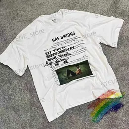 T-shirt da uomo Raf Simons T Shirt Uomo Donna 1 1 Migliore qualità Carattere Foto Lettera stampata a maniche corte Top T-shirt T231214